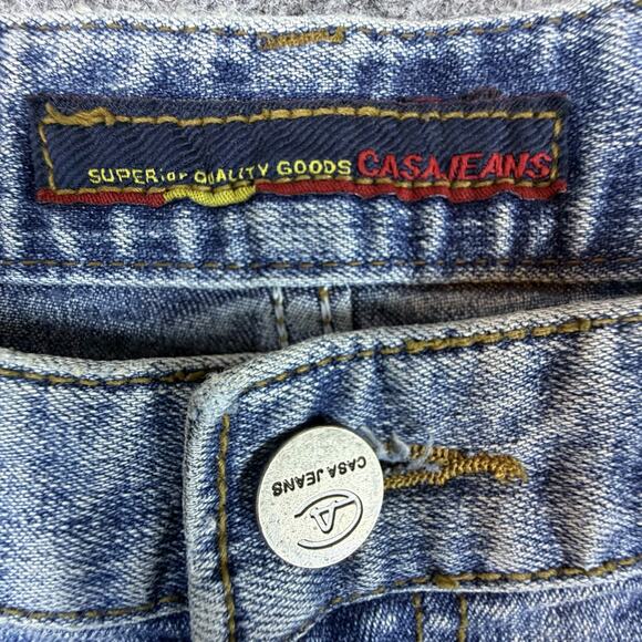 Vintage Y2K Casa Jeans Womens 28 Blue Flare Glitter Sparkle Girly Bow Butterfly - Picture 4 of 11